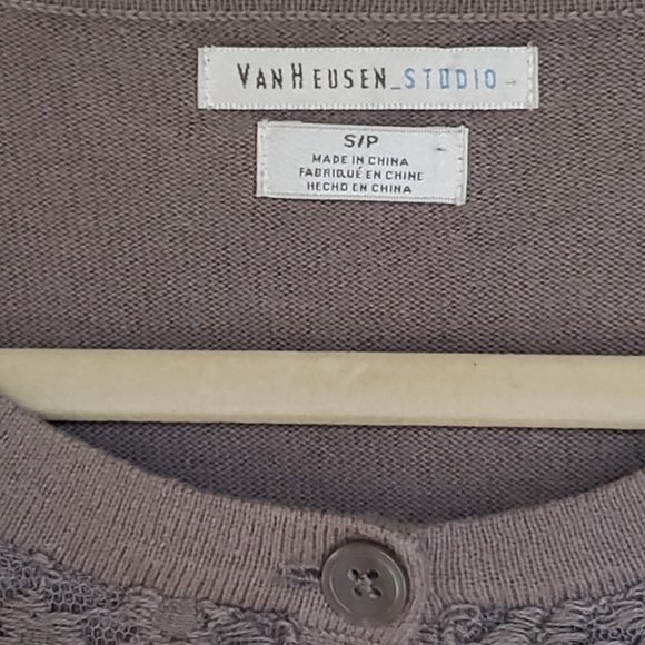 Grey Lace Overlay Cardigan - Picture 3 of 3